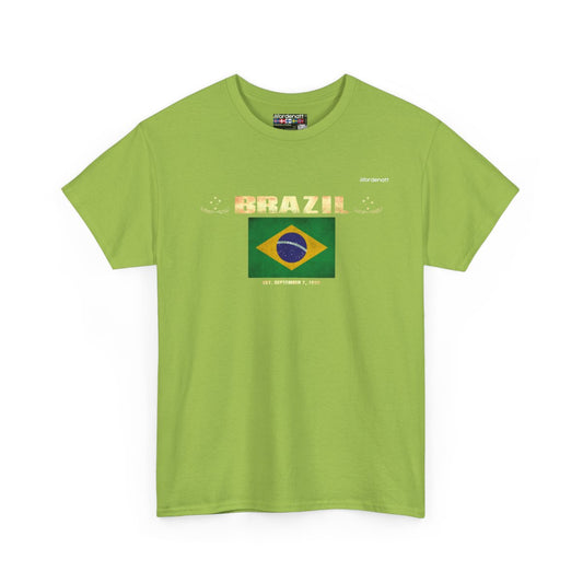 Brazil flag t-shirt in Kiwi — premium cotton, Nordenatt