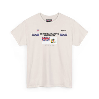 British Antarctic Territory flag t-shirt in Ice Grey — premium cotton, Nordenatt