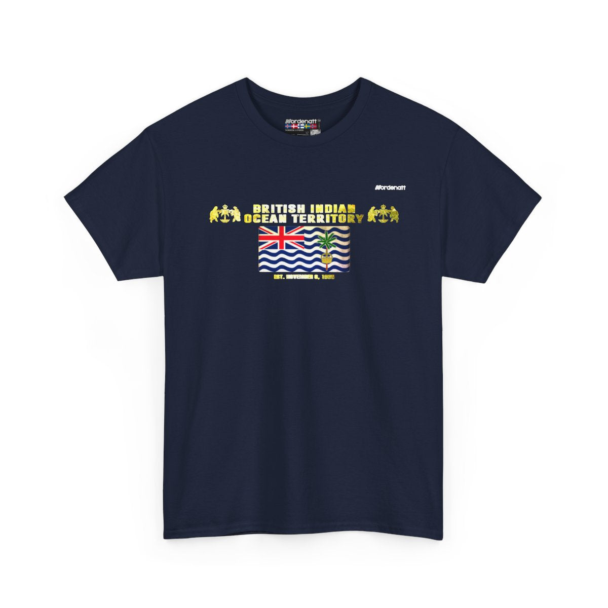 British Indian Ocean Territory flag t-shirt in Navy — premium cotton, Nordenatt