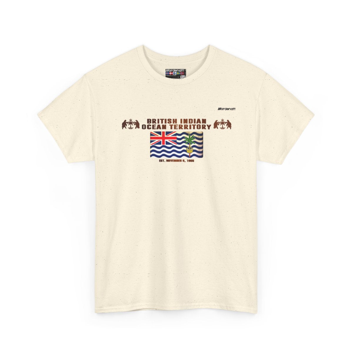 British Indian Ocean Territory flag t-shirt in Natural — premium cotton, Nordenatt