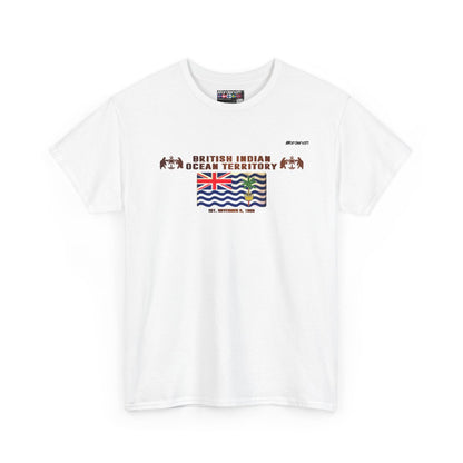 British Indian Ocean Territory flag t-shirt in White — premium cotton, Nordenatt