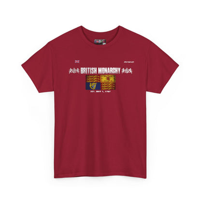 British Monarchy flag t-shirt in Cardinal Red — premium cotton, Nordenatt