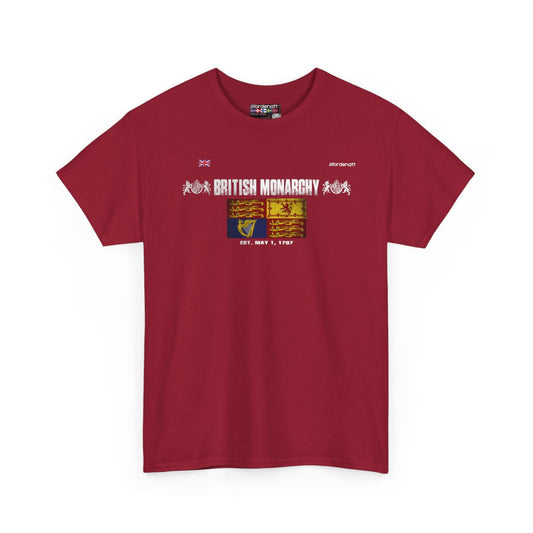British Monarchy flag t-shirt in Cardinal Red — premium cotton, Nordenatt