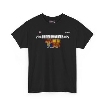 British Monarchy flag t-shirt in Black — premium cotton, Nordenatt