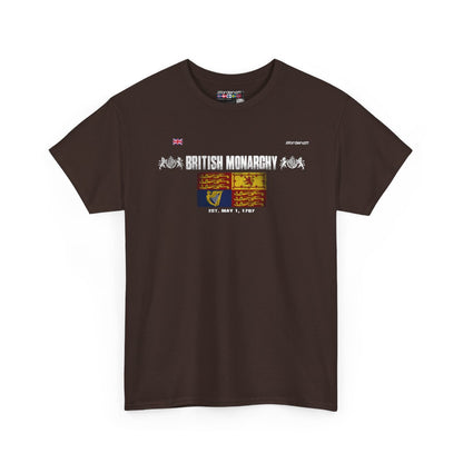 British Monarchy flag t-shirt in Dark Chocolate — premium cotton, Nordenatt