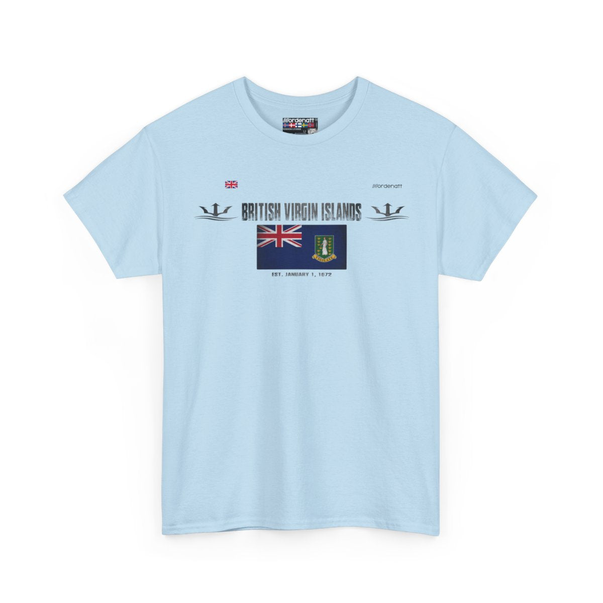 British Virgin Islands flag t-shirt in Light Blue — premium cotton, Nordenatt