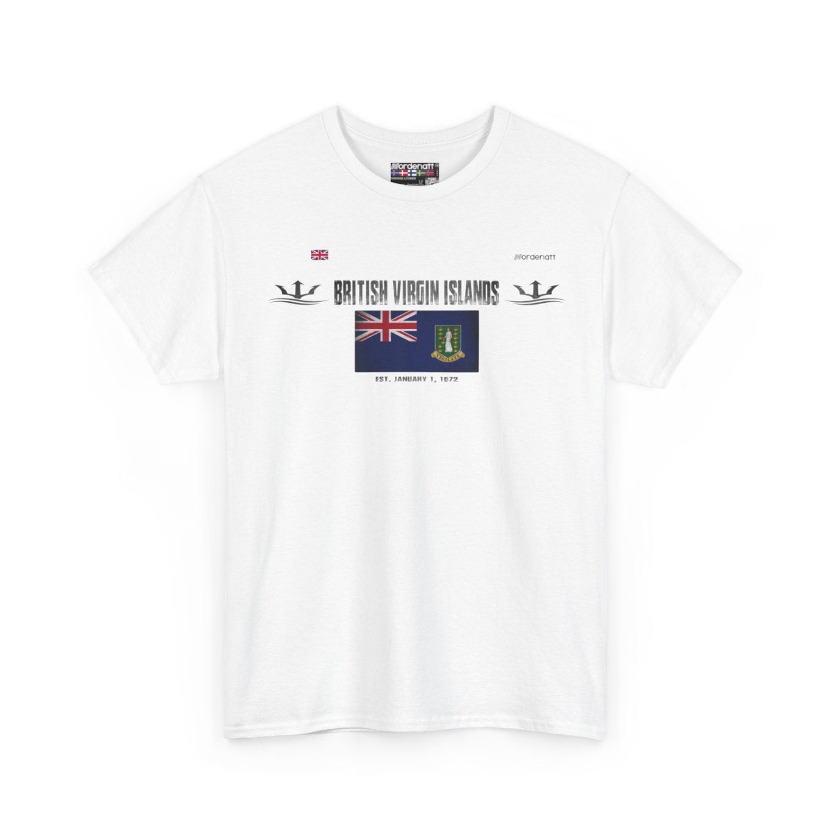 British Virgin Islands flag t-shirt in White — premium cotton, Nordenatt