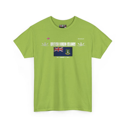 British Virgin Islands flag t-shirt in Kiwi — premium cotton, Nordenatt