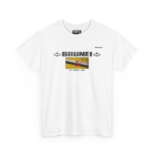 Brunei flag t-shirt in White — premium cotton, Nordenatt