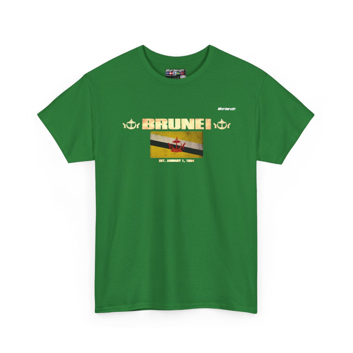 Brunei flag t-shirt in Turf Green — premium cotton, Nordenatt