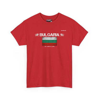 Bulgaria flag t-shirt in Red — premium cotton, Nordenatt