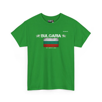 Bulgaria flag t-shirt in Irish Green — premium cotton, Nordenatt