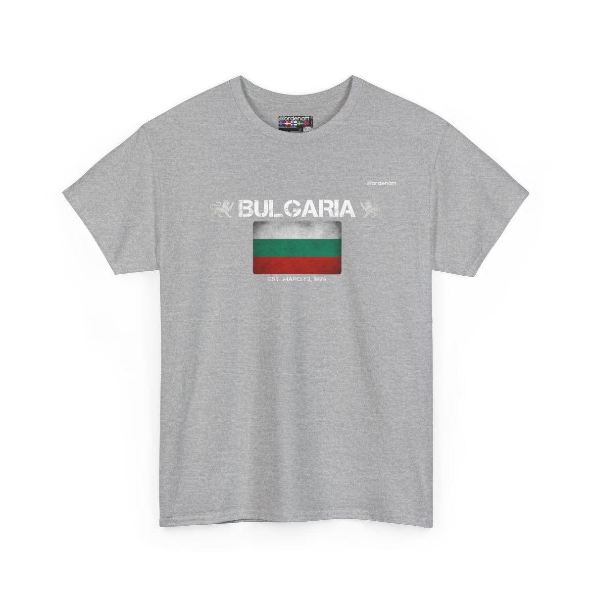 Bulgaria flag t-shirt in Sport Grey — premium cotton, Nordenatt