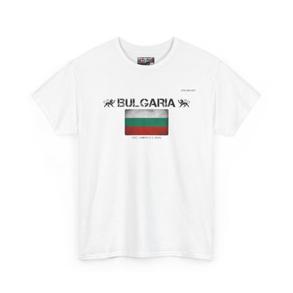 Bulgaria flag t-shirt in White — premium cotton, Nordenatt