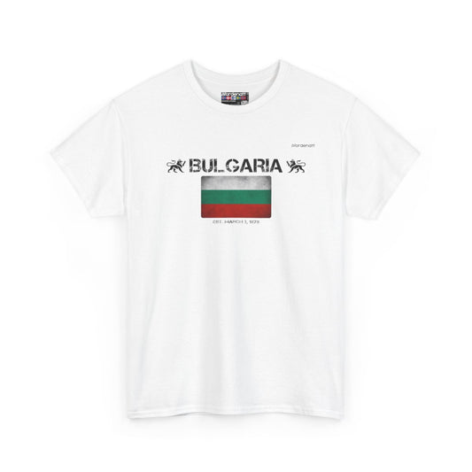Bulgaria flag t-shirt in White — premium cotton, Nordenatt