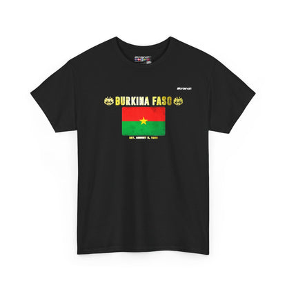 Burkina Faso flag t-shirt in Black — premium cotton, Nordenatt