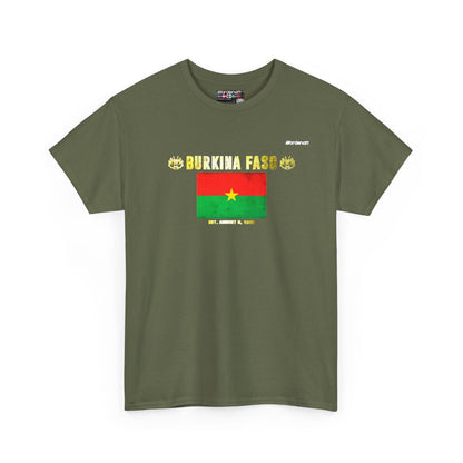 Burkina Faso flag t-shirt in Military Green — premium cotton, Nordenatt