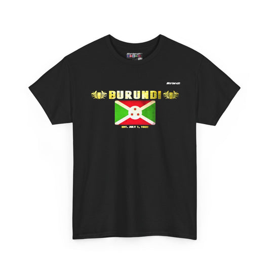 Burundi flag t-shirt in Black — premium cotton, Nordenatt