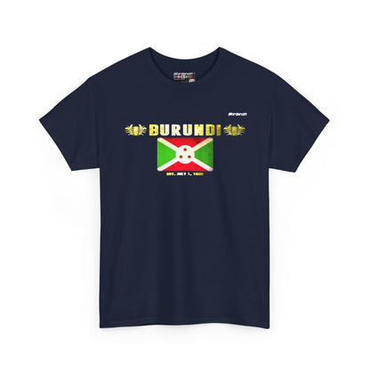 Burundi flag t-shirt in Navy — premium cotton, Nordenatt