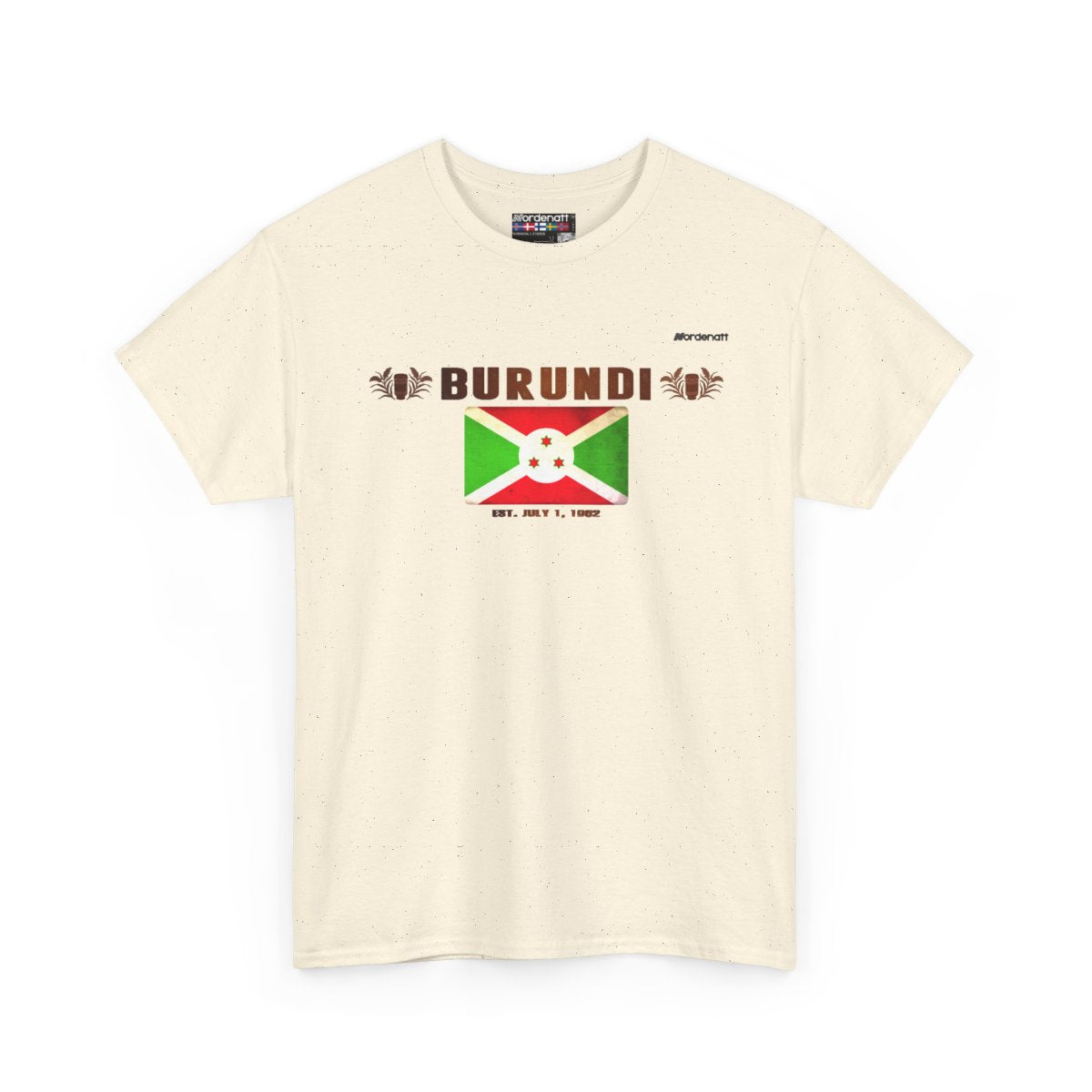 Burundi flag t-shirt in Natural — premium cotton, Nordenatt