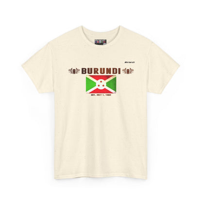 Burundi flag t-shirt in Natural — premium cotton, Nordenatt