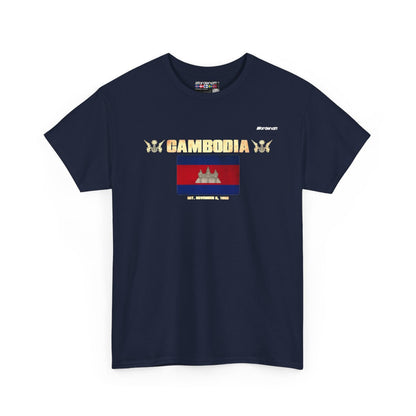 Cambodia flag t-shirt in Navy — premium cotton, Nordenatt