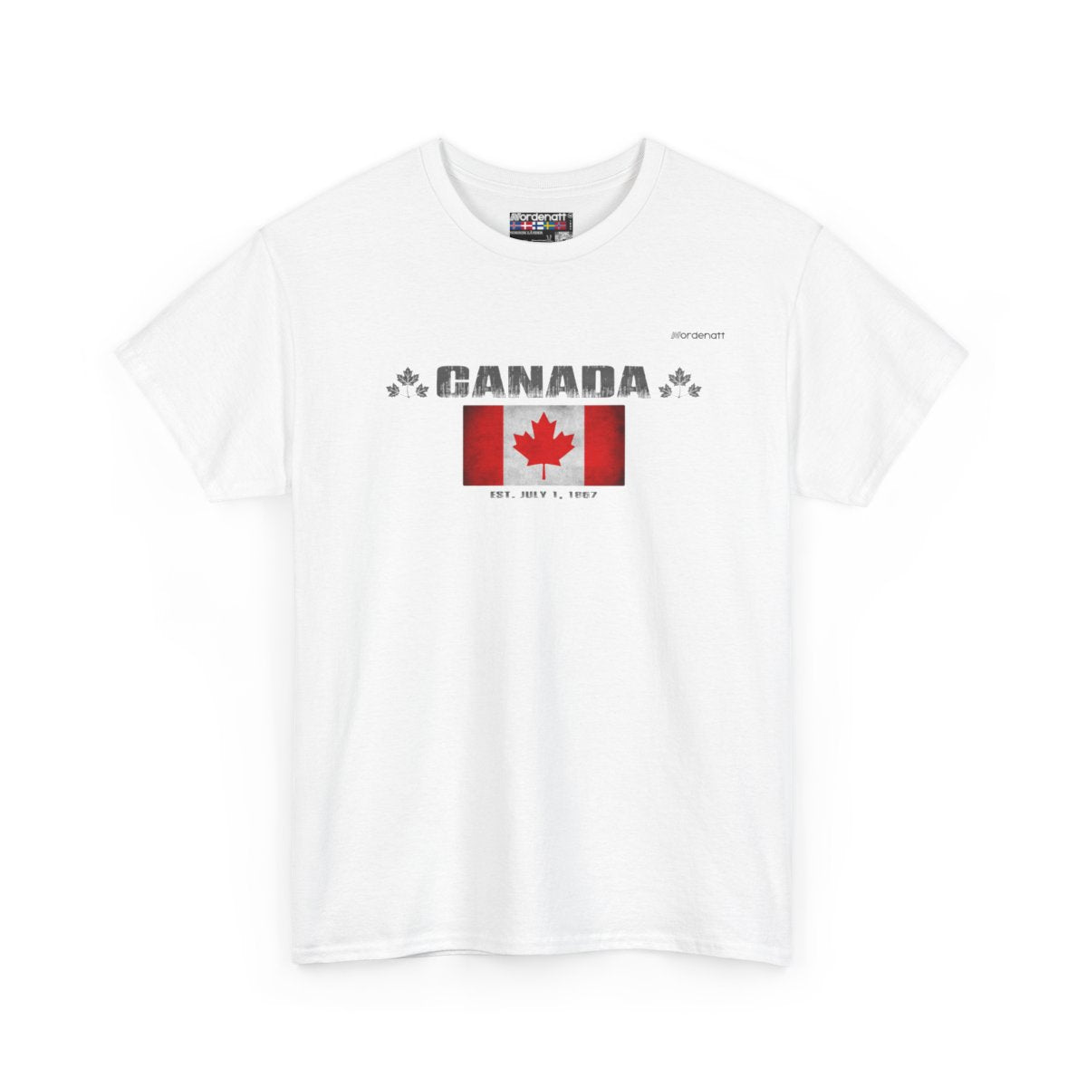 Canada flag t-shirt in White — premium cotton, Nordenatt