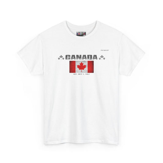 Canada flag t-shirt in White — premium cotton, Nordenatt