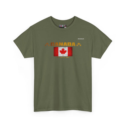Canada flag t-shirt in Military Green — premium cotton, Nordenatt