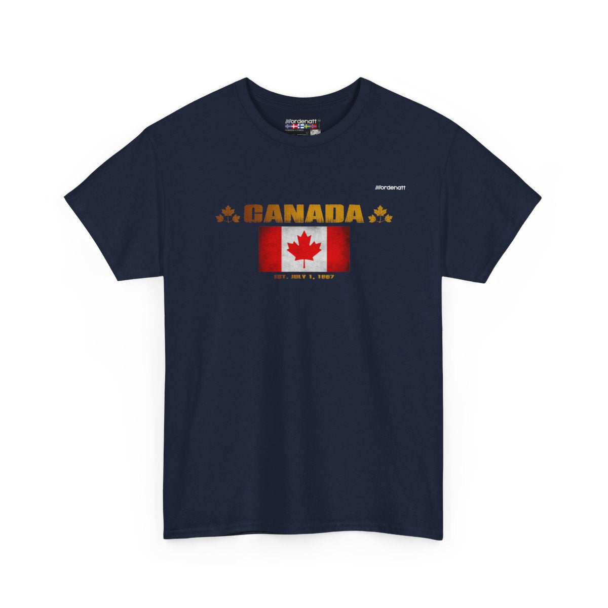 Canada flag t-shirt in Navy — premium cotton, Nordenatt