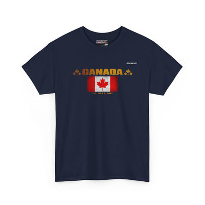 Canada flag t-shirt in Navy — premium cotton, Nordenatt