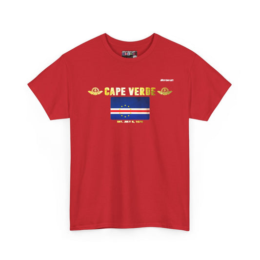 Cape Verde flag t-shirt in Red — premium cotton, Nordenatt