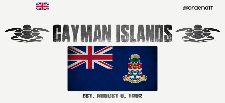 Cayman Islands design preview: flag, date and emblem inspiration printed on light t-shirts (Nordenatt)