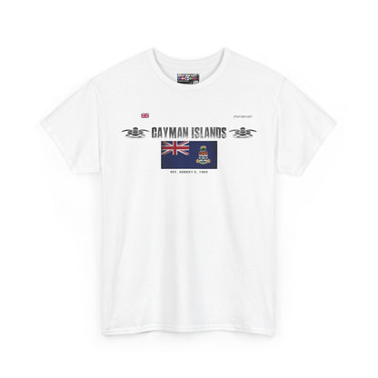 Cayman Islands flag t-shirt in White — premium cotton, Nordenatt