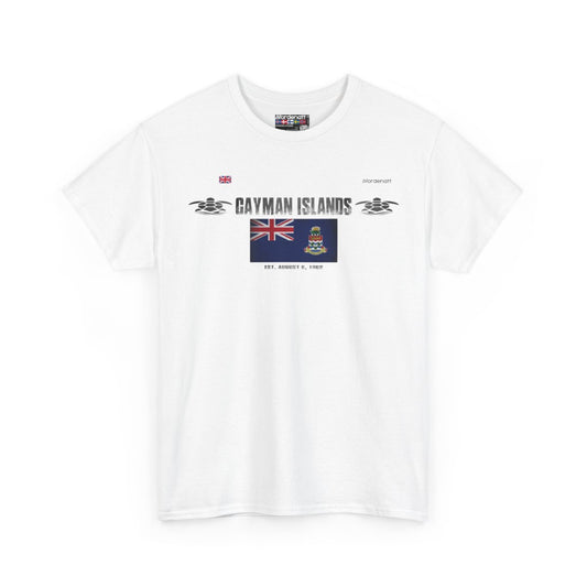 Cayman Islands flag t-shirt in White — premium cotton, Nordenatt