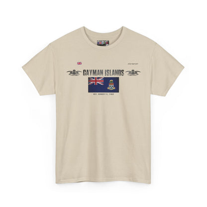 Cayman Islands flag t-shirt in Sand — premium cotton, Nordenatt