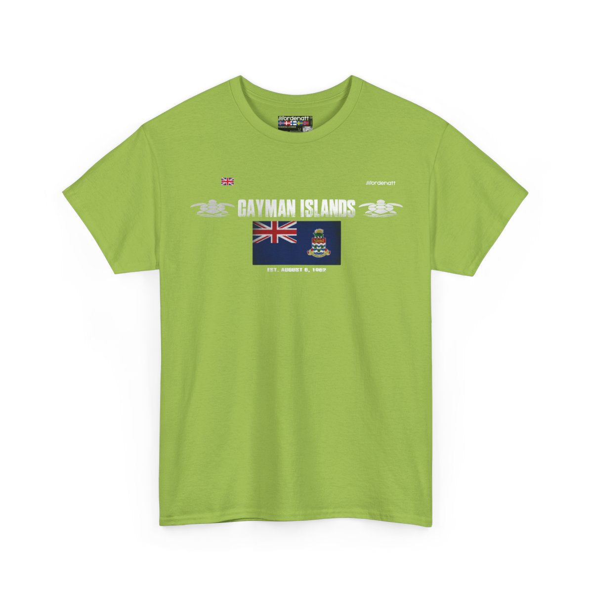 Cayman Islands flag t-shirt in Kiwi — premium cotton, Nordenatt