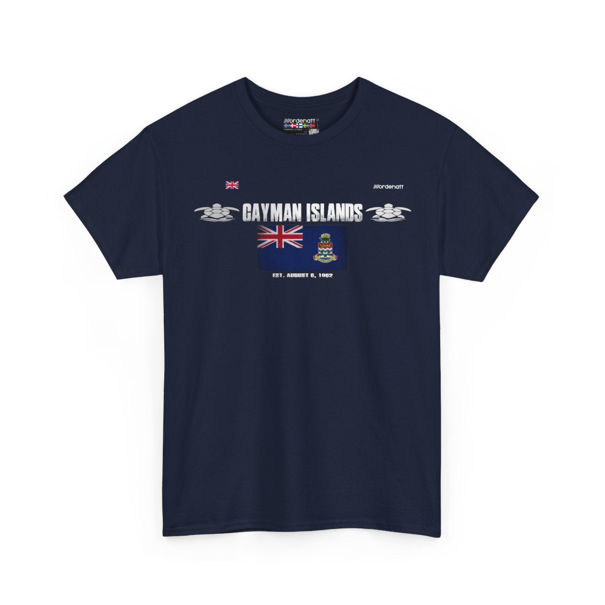 Cayman Islands flag t-shirt in Navy — premium cotton, Nordenatt