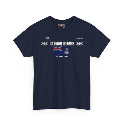 Cayman Islands flag t-shirt in Navy — premium cotton, Nordenatt