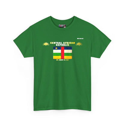 Central African Republic flag t-shirt in Turf Green — premium cotton, Nordenatt