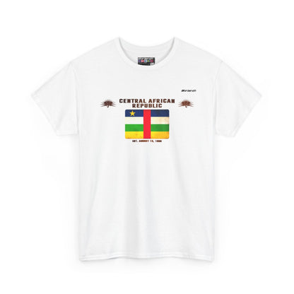 Central African Republic flag t-shirt in White — premium cotton, Nordenatt