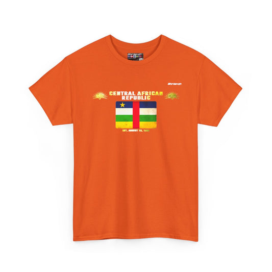 Central African Republic flag t-shirt in Orange — premium cotton, Nordenatt
