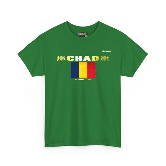 Chad flag t-shirt in Turf Green — premium cotton, Nordenatt