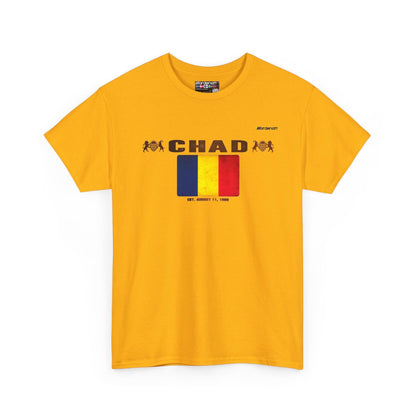 Chad flag t-shirt in Gold — premium cotton, Nordenatt