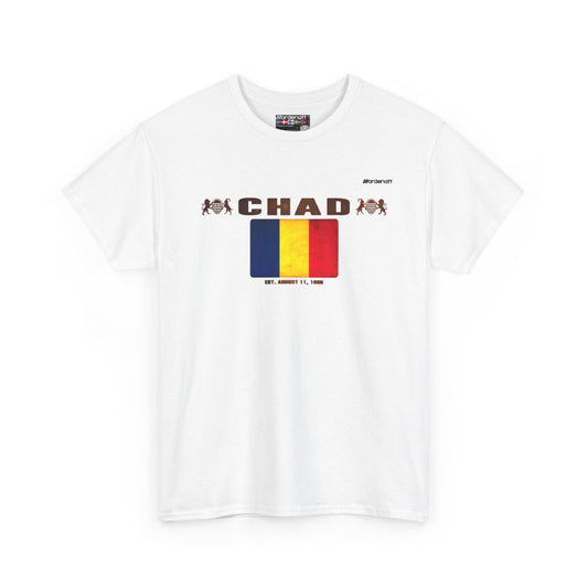 Chad flag t-shirt in White — premium cotton, Nordenatt