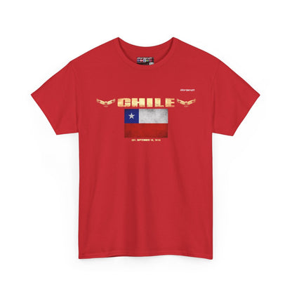 Chile flag t-shirt in Red — premium cotton, Nordenatt