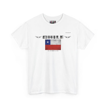 Chile flag t-shirt in White — premium cotton, Nordenatt
