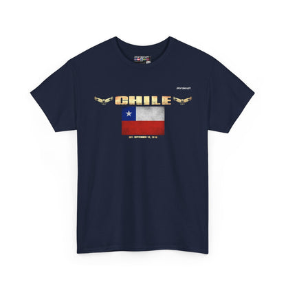 Chile flag t-shirt in Navy — premium cotton, Nordenatt