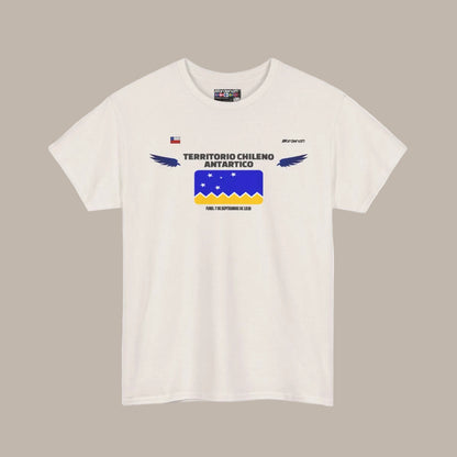 Chilean Antarctic Territory flag t-shirt in Ice Grey — premium cotton, Nordenatt