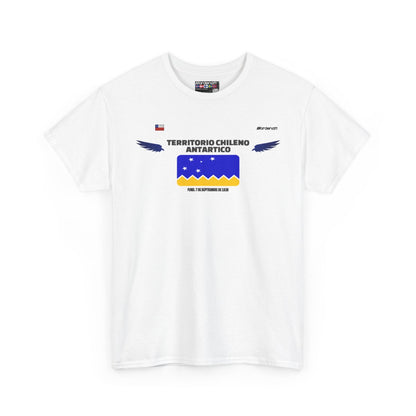 Chilean Antarctic Territory flag t-shirt in White — premium cotton, Nordenatt